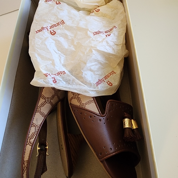 Etienne Aigner Brown Tassel Slingback Pumps - Picture 7 of 7